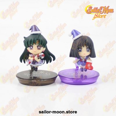 5Pcs/lot Sailor Moon Chibi Christmas Mercury Doll Pvc Figure