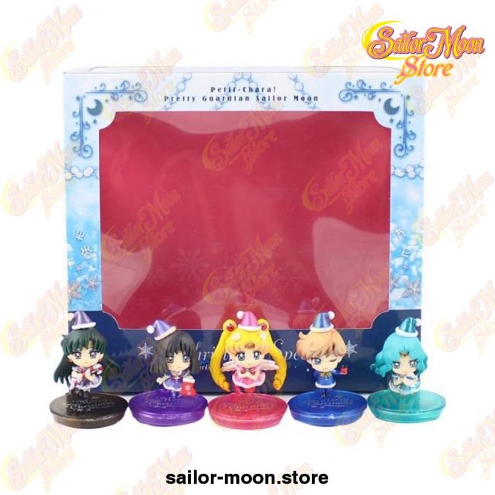 5Pcs/lot Sailor Moon Chibi Christmas Mercury Doll Pvc Figure