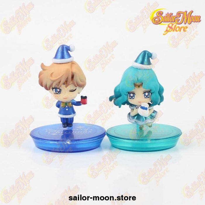 5Pcs/lot Sailor Moon Chibi Christmas Mercury Doll Pvc Figure