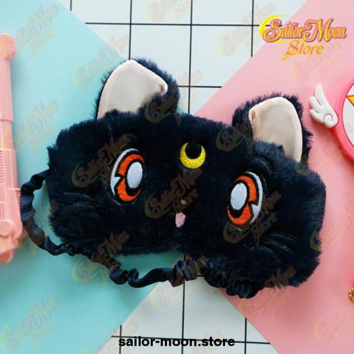 Cute Sailor Moon Luna Eyes Mask Black / For Adults