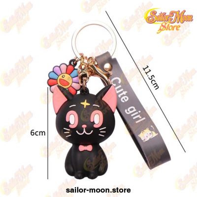 Cute Sailor Moon Luna Kitty Keychain