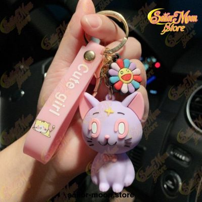 Cute Sailor Moon Luna Kitty Keychain