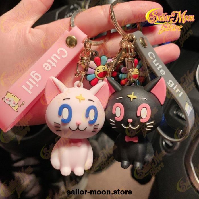 Cute Sailor Moon Luna Kitty Keychain