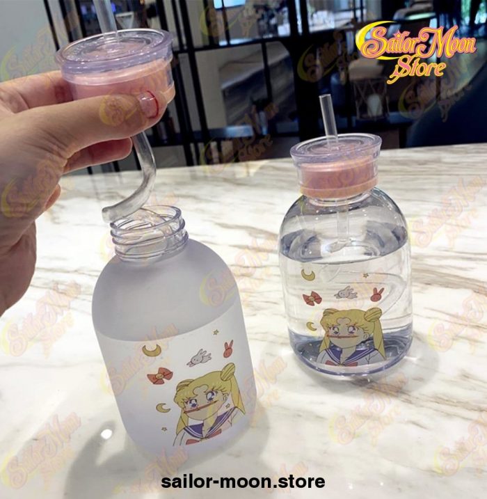 Cute Sailor Moon Transparent Plastic Water Bottle