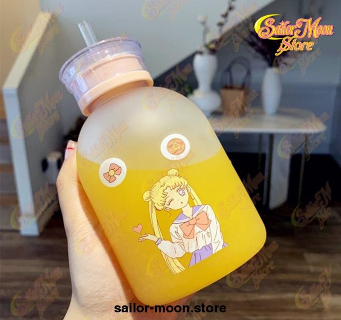 Cute Sailor Moon Transparent Plastic Water Bottle