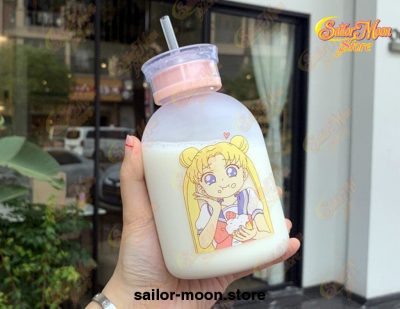 Cute Sailor Moon Transparent Plastic Water Bottle