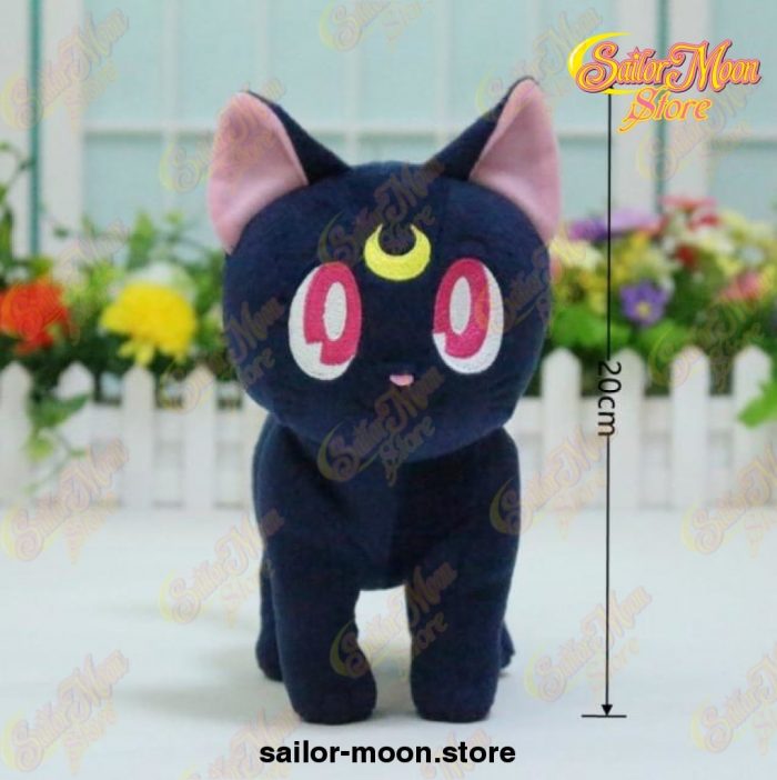 Original 20Cm Sailor Moon Luna Cat Plush Stuffed Toy Doll