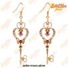 Sailor Moon Earrings Heart Key Crystal Pendant Jewelry