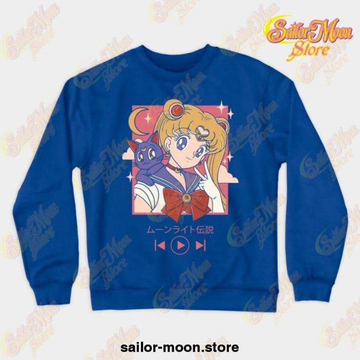 Sailor Moon Song Crewneck Sweatshirt Blue / S