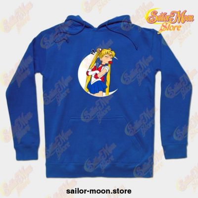 Usagi Tongue Out - White Moon Hoodie Blue / S