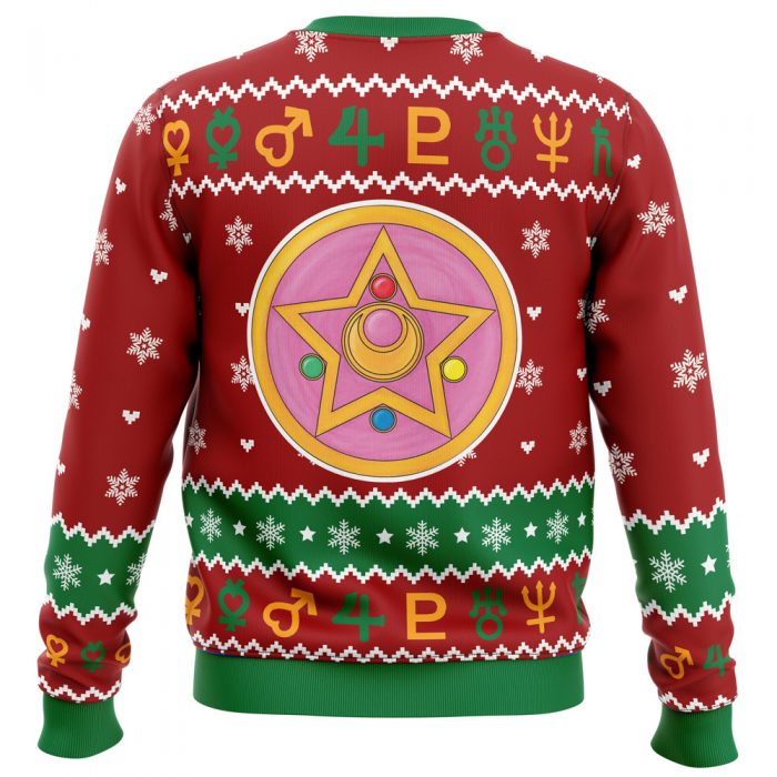 Christmas Sailor Guardians Sailor Moon men sweatshirt BACK mockup - Sailor Moon Store