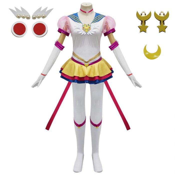 Anime Sailor Moon Cosplay Costume Wig Tsukino Usagi Uniform Dress Yellow Wig Halloween Carnivl Party Outfits 2 - Sailor Moon Store