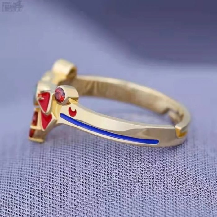 Anime Sailor Tsukino Usagi Moon Red Bow Transformer Ring Women Girls Ring Costume Cosplay Accessories Metal 3 - Sailor Moon Store