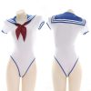 Cute Sailor Moon Cosplay Bodysuit Bow knot Sailor Suit Women Sexy Bodycon Romper Bodysuits Anime School - Sailor Moon Store