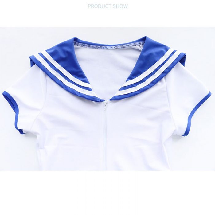 Cute Sailor Moon Cosplay Bodysuit Bow knot Sailor Suit Women Sexy Bodycon Romper Bodysuits Anime School 5 - Sailor Moon Store