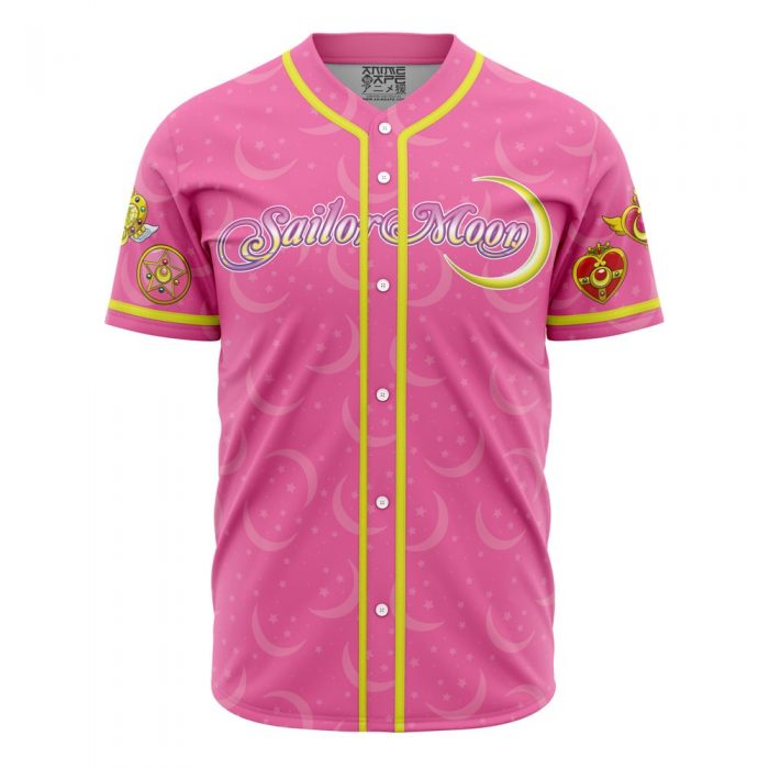 Pretty Guardian V1 Sailor Moon AOP Baseball Jersey FRONT Mockup - Sailor Moon Store