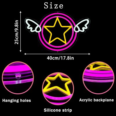 Sailor Moon Anime Neon Sign Magic Stick Anime Kawaii Hanging Led Light Home Bedroom Birthday Party 2 - Sailor Moon Store