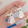 Sailor Moon Cat Earrings Luna and Artemis Anime Inspired Enamel Drop Earrings Kawaii Animal Jewelry for - Sailor Moon Store