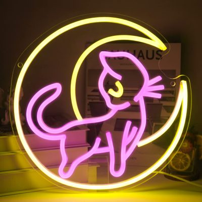 Sailor Moon Luna Cat Neon Sign Custom Anime Led Neon Sign Kawaii Cute Decor Wall Hanging - Sailor Moon Store