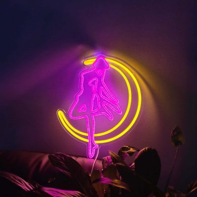 Sailor Moon Neon Sign Sailor Moon Decor LED Sailor Moon Lamp Wall Decor Anime Neon Light 5 - Sailor Moon Store