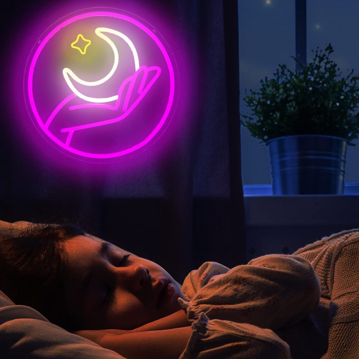 Sailor Star Moon Neon Sign Holding the Moon Wall Decor Anime LED Neon Signs USB Powered 3 - Sailor Moon Store