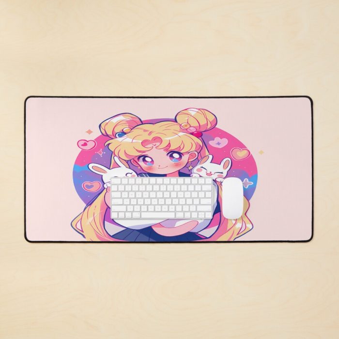 Kawaii Usagi Chan Cute Anime Girl Mouse Pad Official Cow Anime Merch