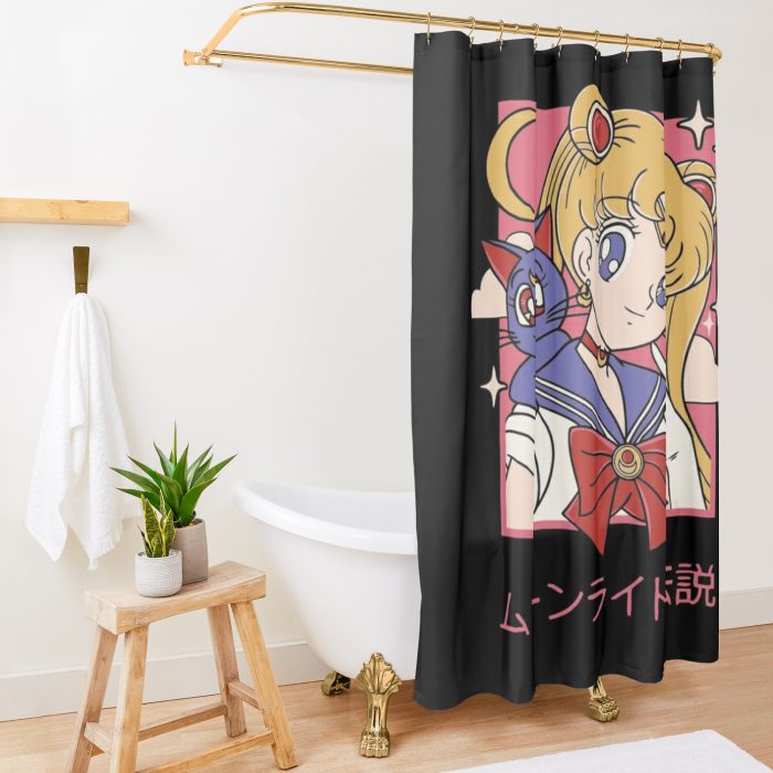 Sailor Moon Shower Curtain Official Cow Anime Merch